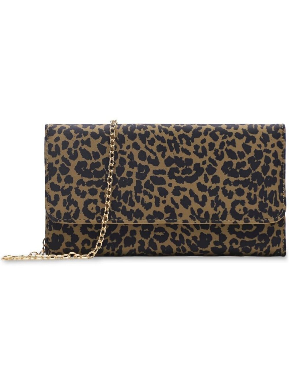 Women's Leopard Clutch Purse Removable Gold Chain Evening Crossbody Bags